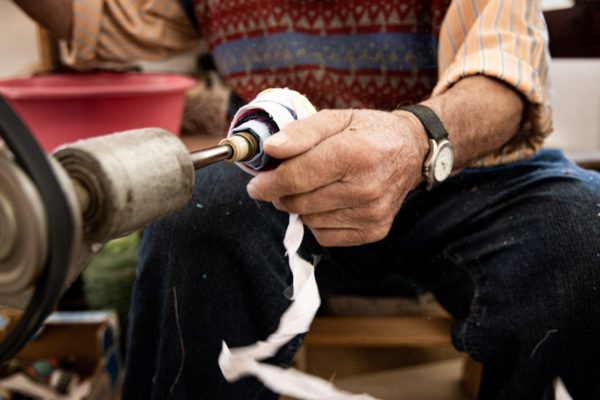 Fleckerlteppich Handarbeit